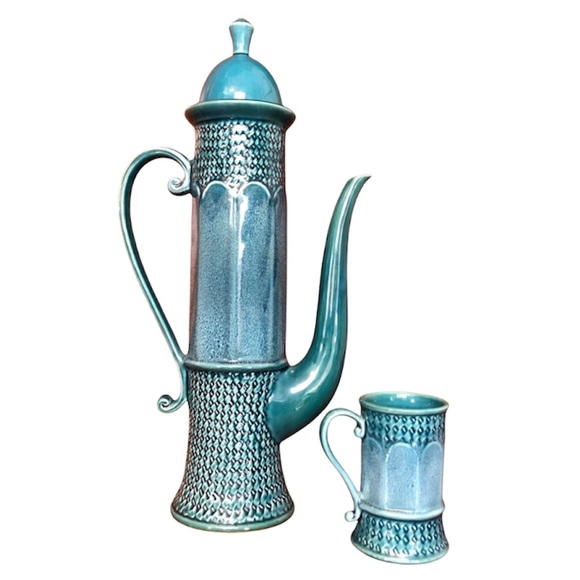 UNUSUAL MAJOLICA NORLEANS VTG AES JAPAN CERAMIC MEDIEVAL CASTLE KEEP TEA POT/MUG - Picture 2 of 13